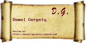 Demel Gergely névjegykártya